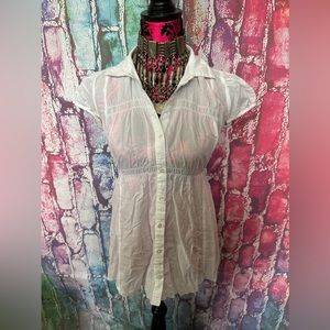 Maternity Blouse by Motherhood White Button Down Size S